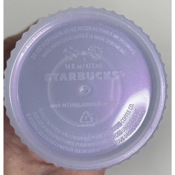 Starbucks Winter 2021 Icy Lilac Studded Bling 16 Oz Tumbler Cup NO Straw NWOT - Picture 3 of 4